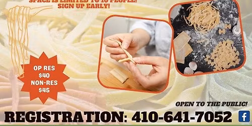 Handmade Pasta Workshop w\/Chef Laurie Boucher