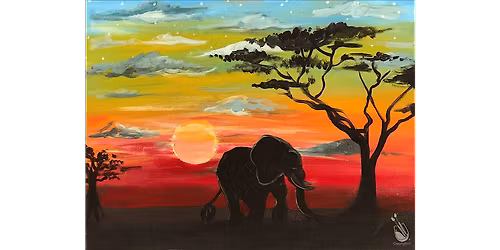 Colorful Sunset in Africa - Paint and Sip in San Antonio | Classpop!\u2122