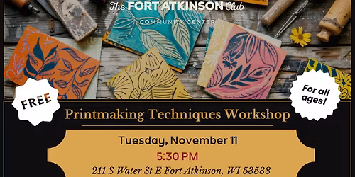 FREE Art Class: Printing Techniques