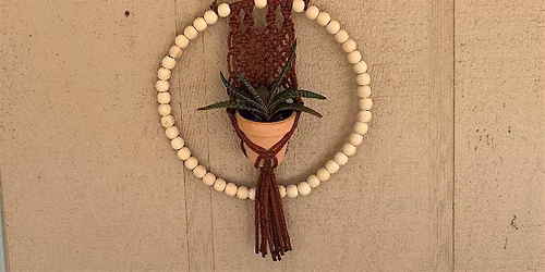 Macram\u00e9  Plant Hanger - Beaded Circle