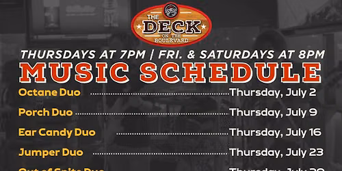 Live Music on The Deck: Ear Candy Duo
