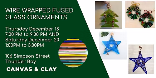 Wire wrapped fused glass ornaments