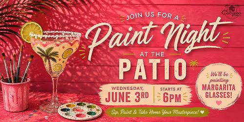 Patio Paint & Sip Night | Cocktail Glass Painting at Calypso Hut