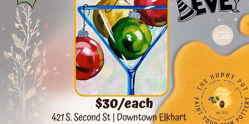 CLASS | Martini Glass Canvas Painting - New Years Eve