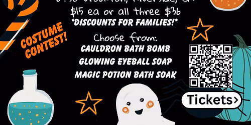 Mad Scientist Halloween Workshop: make potions, bath bombs, glowin eye soap