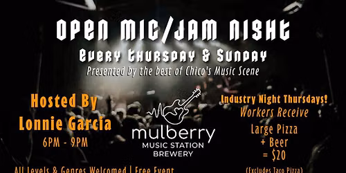 The Performance Jam: Open Mic & Musician Showcase at Mulberry