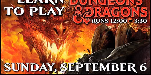 Sunday Beginners Dungeons & Dragons: SEPTEMBER