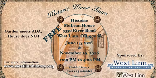 FREE - Historic House Tours at McLean House