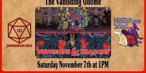 The Vanishing Gnome Inspiration Dice D&D table NewGameapalooza