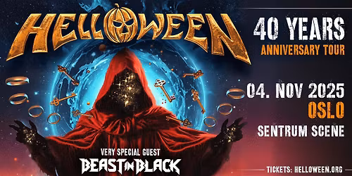 HELLOWEEN 40 Years Anniversary Tour \u2013 UTSOLGT \/\/ Sentrum Scene \/\/ 04.11.25