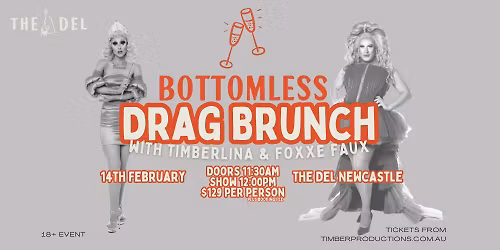 Bottomless Drag Brunch at The Del with Timberlina & Foxxe Faux