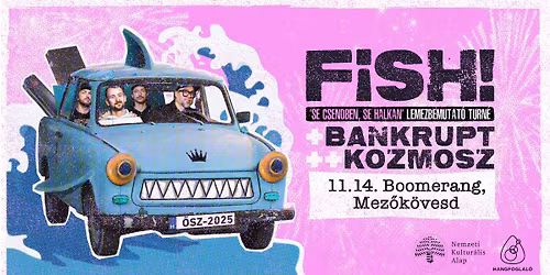 FISH! lemezbemutat\u00f3, vend\u00e9g: Bankrupt + Kozmosz \/\/ Boomerang, Mez\u0151k\u00f6vesd \/\/ 11.14.