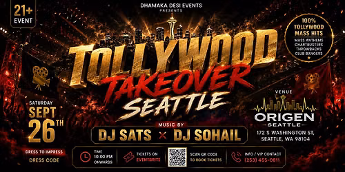 TOLLYWOOD \u2013 ORIGEN SEATTLE |  SEPT 26 | DJ SATS