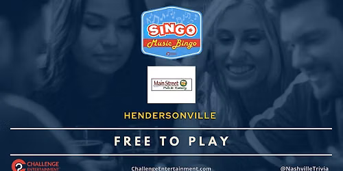 Weekly SINGO Music Bingo Nights at Main Street Pub & Eatery -Hendersonville