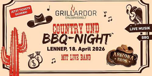 Country & BBQ Night \u2013 Westernfeeling mit 6 Gang Men\u00fc in der Grillardor Erlebniswelt Remscheid