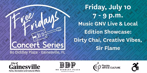 Free Fridays - MusicGNV Live & Local Edition: Dirty Chai, Creative Vibes, Sir Flame