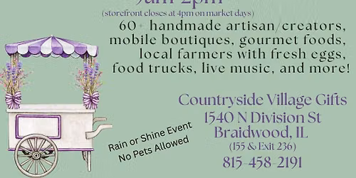 Annual Countryside Village Outdoor Markets, Braidwood, IL
