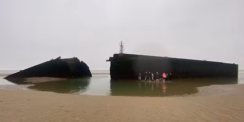 Guided walk to view the Mulberry harbour