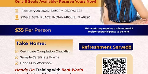 Indiana-Compliant Notary Certificate Training Workshop