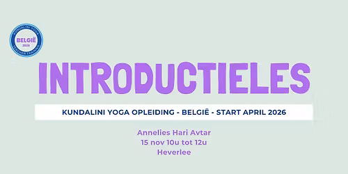 Introductieles - Opleiding Kundalini Yoga - BE 2026