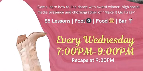 WEDNESDAYS | Line Dancing with Faith & DJ Dave Martini at R Country Bar and Grill