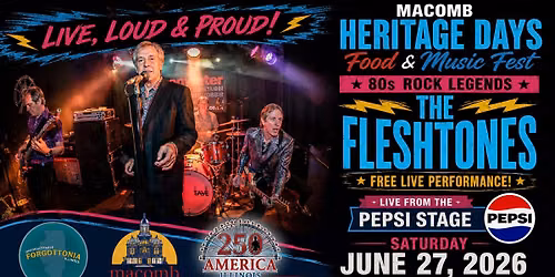 The Fleshtones LIVE! FREE Concert! @ Macomb Heritage Days Food & Music Festival!!!