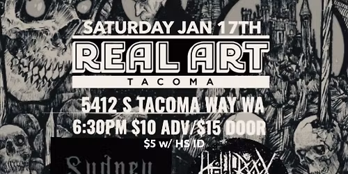Real Art Tacoma Presents: Sydney Graves, HellBox, Metamorphia, Swamp Ass