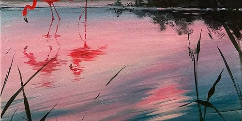 \ud83c\udfa8 Join Brush Party with Samantha to paint Flaminglow in Amesbury\ud83e\udd42