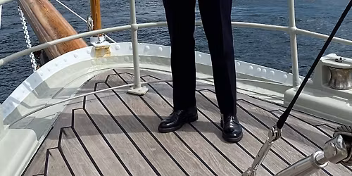 Foredrag med kommand\u00f8r Peter Schinkel Stamp