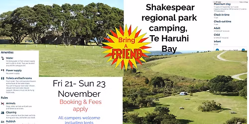 Shakespear regional park camping, Te Haruhi Bay,Auckland