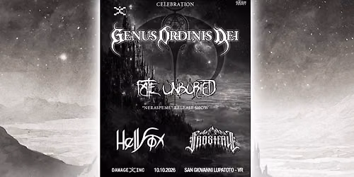 DAMAGE INC 1st ANNIVERSARY CELEBRATION - w\/ GENUS ORDINIS DEI + Fate Unburied \/ Hellfox \/ Frostfall 