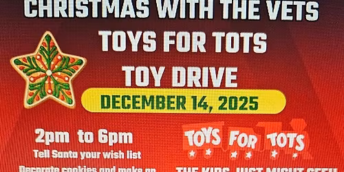 Community Christmas Party \u2022 Santa & Friends \u2022 TOYS FOR TOTS Drive