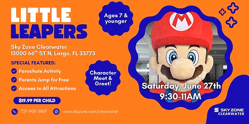 \ud83c\udf44\ud83d\udc68\ud83c\udffb\ud83d\ude97 Little Leapers | Saturday, June 27th