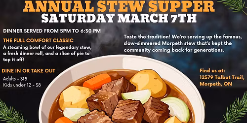 Morpeth Community Centre - Stew Supper 2026