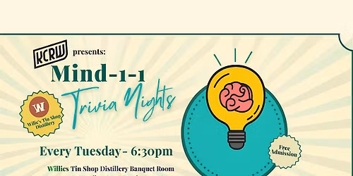 Trivia Night every Tuesday  at Wille\u2019s Distillery!