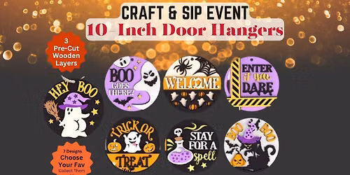 CRAFT & SIP: Halloween 10-inch Wooden Door Hangers
