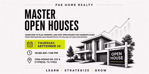 Master Open Houses - From a PRO
