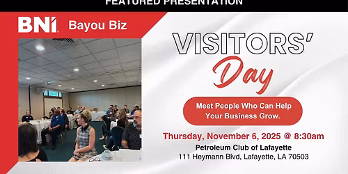 Visitors' Day | BNI Bayou Biz