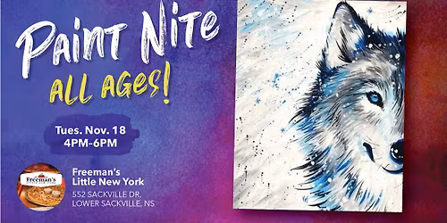 ALL AGES Paint Nite - Winter Wolf in Snow