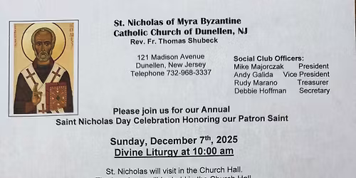 St. Nicholas Day Celebration and Luncheon