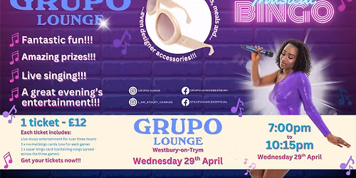 Musical Bingo live at Grupo Lounge (Westbury-on-Trym, Bristol, UK) - Wednesday 29th April 7pm