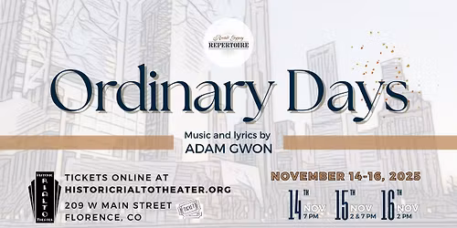 Ordinary Days by Adam Gwon | Presented by RootedGypsy Repertoire