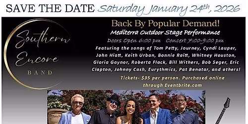 Southern Encore Band performance at the Mediterra Outdoor Stage