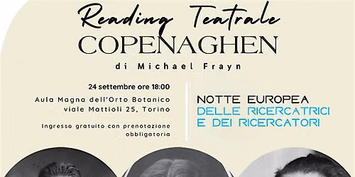 COPENAGHEN di Michael Frayn - Reading Teatrale