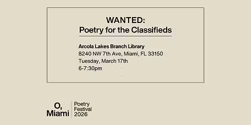 WANTED: Poetry for the Classifieds Workshop