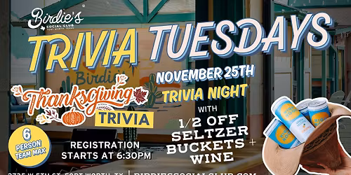 Thanksgiving Trivia Night at Birdie's Social Club