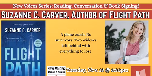 New Voices Reading & Signing with Suzanne C. Carver, Author of Flight Path