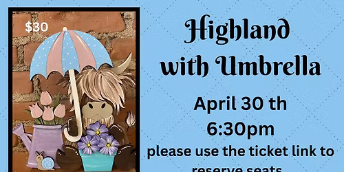 Highland with Umbrella