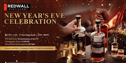 New Year\u2019s Eve Celebration at Redwall Distillery & Lounge
