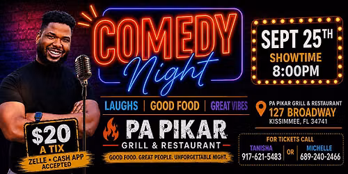 Comedy Night Live at Pa Pikar Grill \u2013 Laughs, Food & Great Vibes